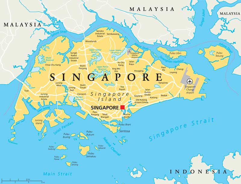 نقشه کشور سنگاپور